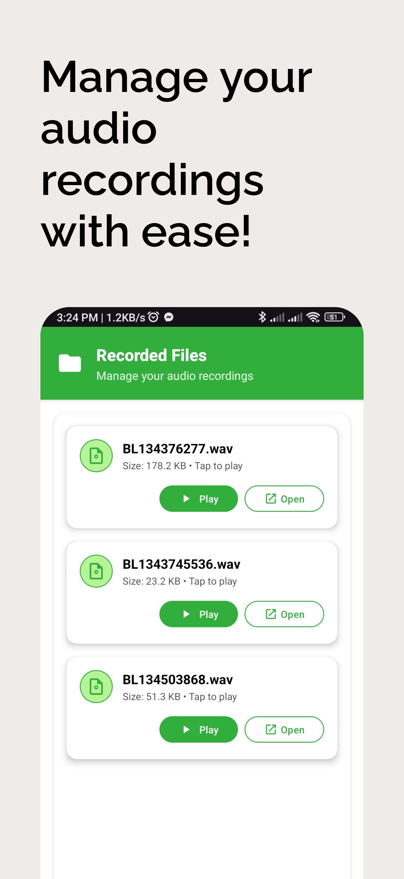 Manage your audio recordings
